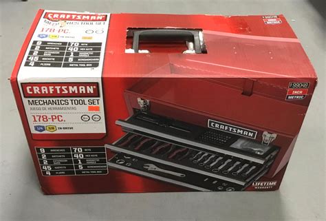 craftsman 178 piece mechanic tool set with metal tool box|Craftsman 99048 Mechanics Tool Set With Metal Hand Box .